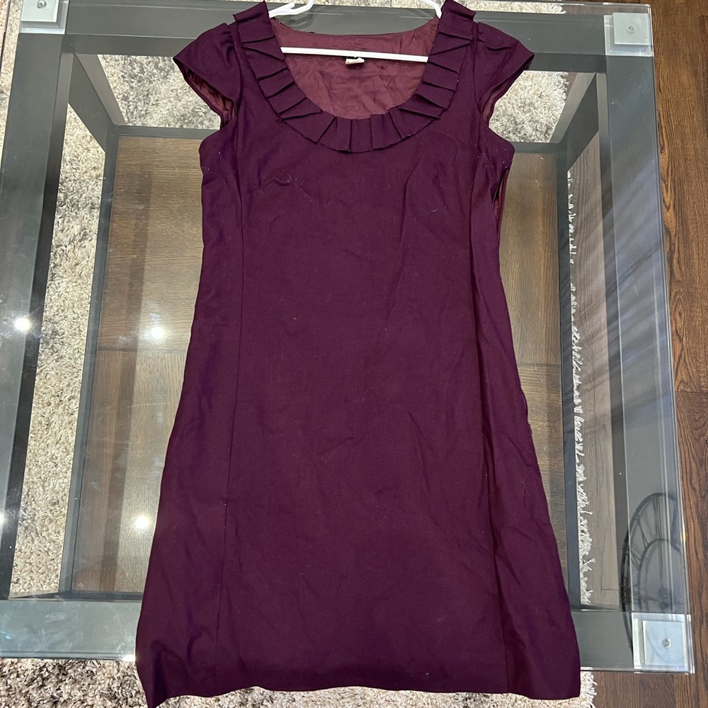 Jcrew burgundy wool dress